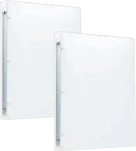 Vista 113 de JAM PAPER Carpeta de plástico de 1 pulgada, carpeta blanca de 3 anillas, se vende individualmente Blanco