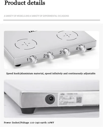 Vista 2 de Lab Magnetic Mixer Stirrer Machine,with Stainless Steel Work Plate, 20-2000 RPM Stepless Speed Regulation, for Liquid Mixing (1)