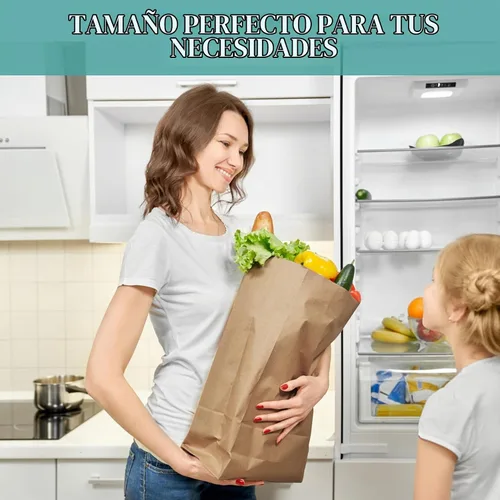 Vista 5 de MUCHII Bolsas de Papel Kraft de 57 LB 50 Unidades, Bolsas Grandes de Papel Marrón de Supermercado para Almacenamiento, Compras