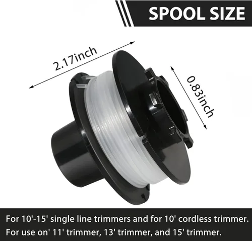 Vista 4 de THTEN 88175 Bobina de recortadora de 0.065 pulgadas compatible con Toro 51256, 51301, 51302, 51303, 51304, 51305, 51307, 51308, 51309, 51324, 51326