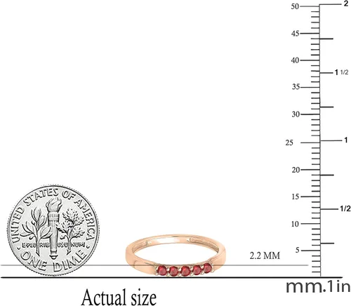 Vista 28 de Dazzlingrock Collection Anillo de boda redondo de 5 piedras preciosas o diamantes para mujer en oro macizo de 10 K/14 K/18 K