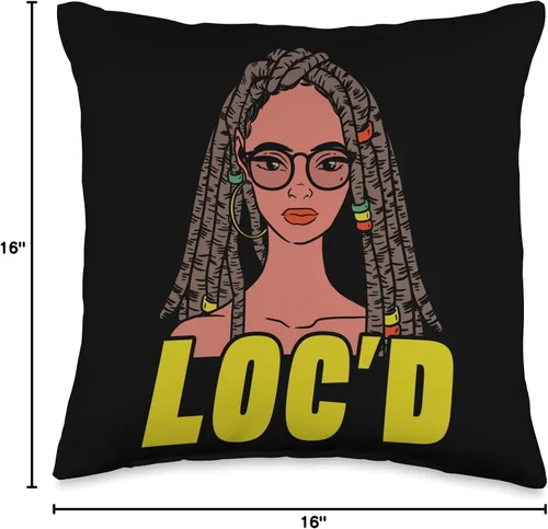 Vista 4 de Locs Afro Dreadlocks Love Natural Beauty Hair It's the Locs for Me-Afro Hair - Almohada negra americana africana, 16 x 16 pulgadas, multicolor