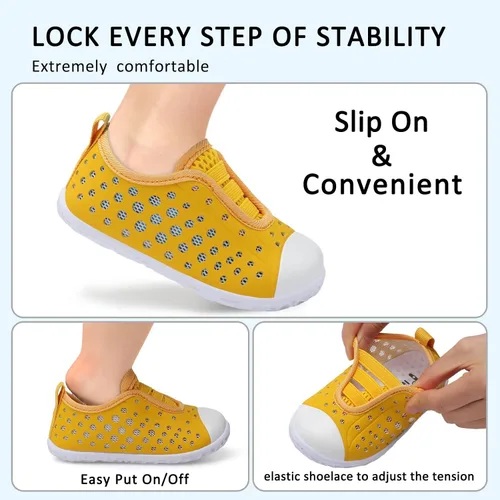 Vista 5 de Fires Zapatos de agua para niños y niñas, de secado rápido, transpirables, calcetines de agua descalzos para playa, natación, zapatos deportivos