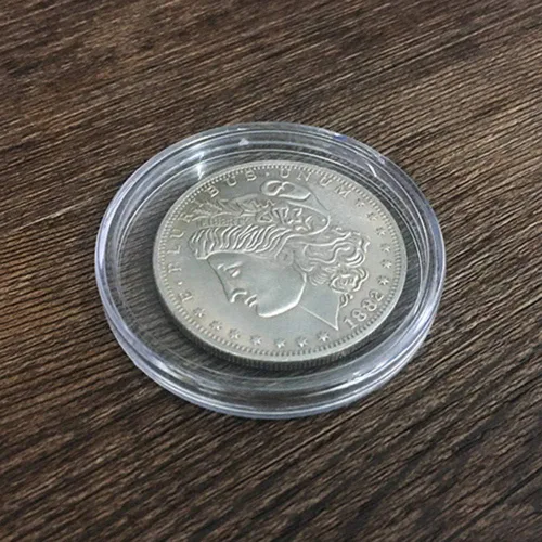 Vista 3 de blue-ther Monedas de mago de dólar Morgan de doble cara, accesorios mágicos de primer plano, ilusiones mágicas, accesorios de truco de monedas que