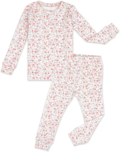 Vista 15 de moimoln 6M-8Y Pijama floral para bebé y niña pequeña, suave, modal, algodón, transpirable, ajustado, manga larga, conjunto de ropa de dormir A_baya