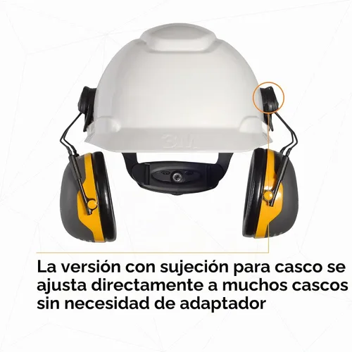 Vista 4 de 3M PELTOR - Orejeras de protección auditiva, Serie X X2P3E, estilo gorra con casco duro adjunto, protección contra el ruido NRR 24 dB, paquete