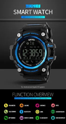 Vista 5 de FANMIS Reloj inteligente multifunción para hombre podómetro calorías digital militar deportivo Bluetooth para Android iPhone rastreador de actividad