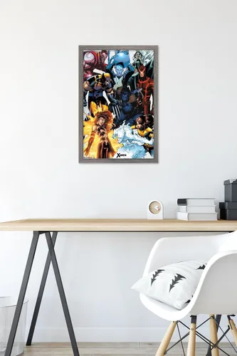 Vista 6 de Trends International Marvel Comics - The X-Men - Collage Wall Poster, 14.725" x 22.375", Barnwood Framed Version Versión enmarcada Barnwood