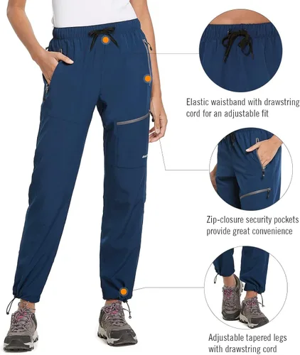 Vista 4 de BALEAF - Pantalones de senderismo para mujer de secado rápido ligeros informales para verano