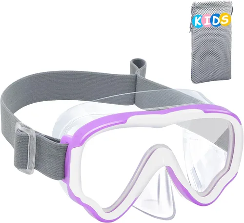 Vista 14 de Vvinca Kids-Goggles with Nose Cover, Diving Mask Elastic Fabric Strap Anti Fog Anti Shattered Lens for Kids Swim Goggles 3-14
