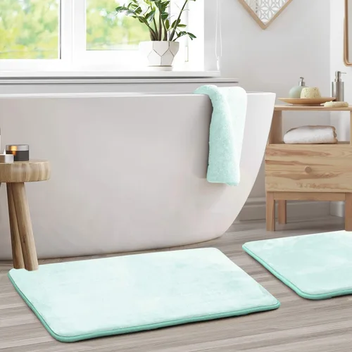 Vista 100 de Clara Clark Alfombra de Baño 24" x 17" - Alfombras de Baño, Tapete de Baño de Espuma Viscoelástica, Afelpado, Acogedor, Ultra Suave, Antideslizante