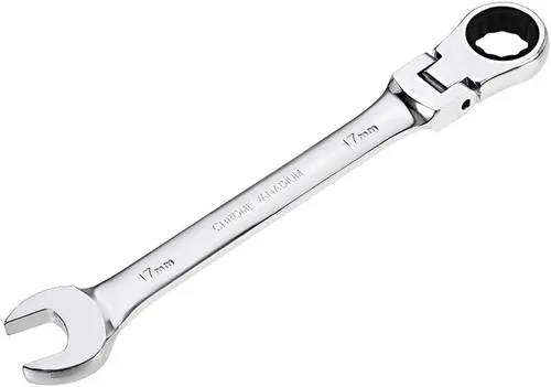 Vista 10 de uxcell Llave combinada de trinquete de cabeza flexible de 0.236 in métrica 72 dientes 12 puntos de trinquete caja terminada herramientas de llave