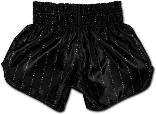 Vista 2 de Original Fuck You Pinstripe Muay Thai Boxing Shorts de Kickboxing MMA UFC Unisex Hombres Mujeres Artes Marciales Pantalones Cortos de Lucha