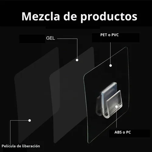 Vista 5 de 6 calcomanías adhesivas de repuesto para cesta de baño de gran diámetro, ganchos autoadhesivos para cestas de lavandería montadas en la pared