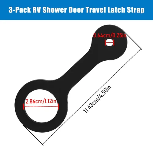 Vista 2 de Ansoufien Correa de Pestillo de Viaje para Puerta de Ducha de RV 3PCS, Pestillo de Puerta de Baño de RV Camper de Silicona Negra, Ajuste Universal