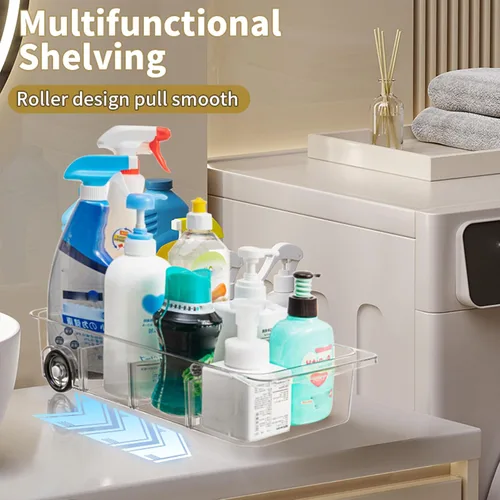 Vista 5 de Attelite Organizador de Cajón Deslizable para Refrigerador y Almacenamiento Diseño Transparente con Divisores, Organizador de Refrigerador sobre