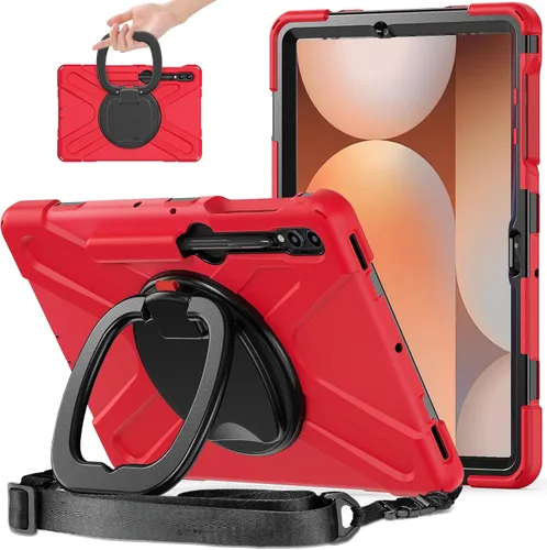 Vista 74 de 360 Rotation Case for Galaxy Tab ActivePro/Tab Active4 Pro/Active 5 Pro 10.1" Sturdy Cover Rotate Ring Stand Shoulder Carrying Strap Hand Strap
