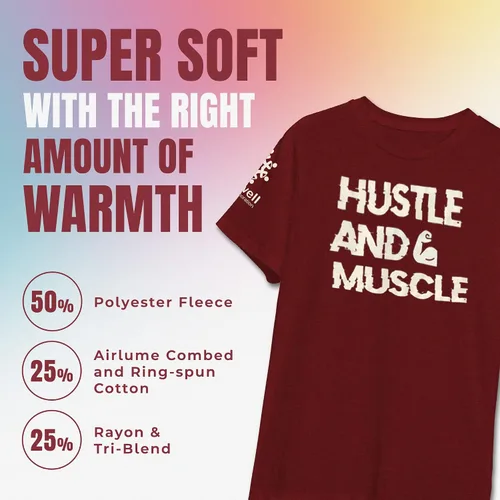 Vista 3 de HVL-Well Camisetas Hustle & Muscle para hombre (suavidad de la tela con material de poliéster)