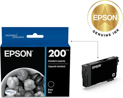 Vista 2 de EPSON 200 DURABrite Ultra Ink cartucho negro de capacidad estándar (T200120-S) funciona con WorkForce WF-2520, WF-2530, WF-2540, Expression XP-200