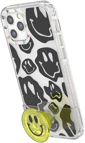 Vista 3 de PopSockets Funda para iPhone 12/12 Pro con agarre deslizante reposicionable y compatible con MagSafe - All Smiles multicolor/fantasía (All Smiles)