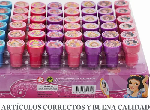 Vista 2 de Princess Disney - 10 sellos autoentintados surtidos para fiestas