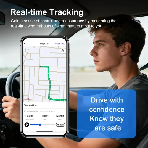 Vista 2 de GPS Tracker para vehículos, batería de larga duración, seguimiento en tiempo real, magnético