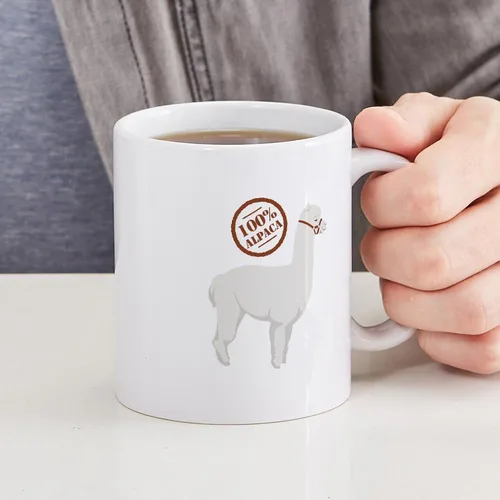 Vista 5 de CafePress 100% Alpaca Mugs Taza de café de cerámica de 11 oz (11.0 fl oz)