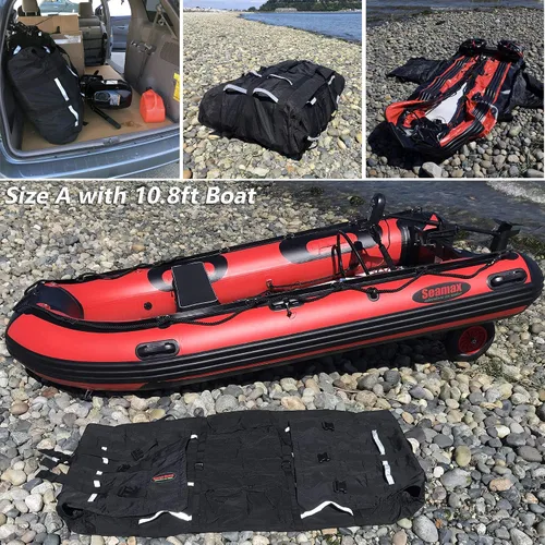 Vista 6 de Seamax Bolsa de almacenamiento y transporte plegable para barco inflable (casco), con tela Sunlitec, asas reflectantes