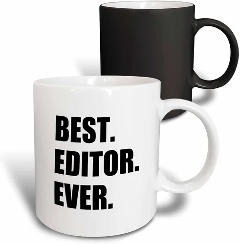 Vista 8 de 3dRose mug_179777_4 Best Editor Ever - divertido regalo de orgullo de trabajo para el mejor trabajo de edición del mundo, taza negra de dos tonos