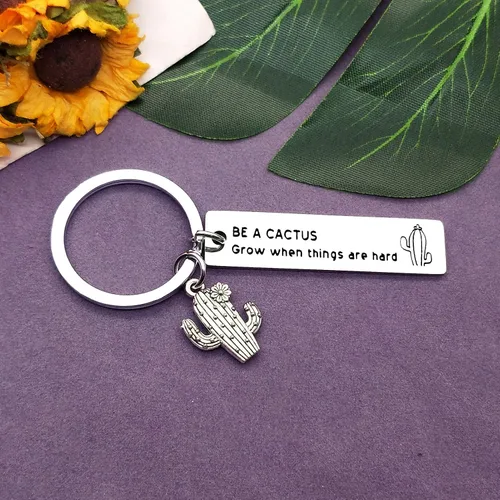 Vista 5 de Llavero de regalo de cactus divertido regalo inspirador joyería de cactus regalo para hijo hija cactus amante de los cactus regalo motivacional