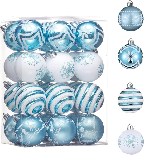 Vista 8 de Valery Madelyn Juego de adornos de Navidad de 24 quilates para decoración Redwhite