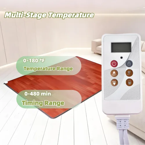 Vista 7 de Heated Rug Indoo with Adjustable Temperature 12 Hour Timer, Electric Heating Area Rug, Winter Under Desk Foot Warmer for RV, Living Room
