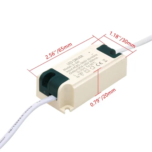 Vista 3 de Conductor LED de 3-5W, corriente constante 300mA AC 85-265V Salida 9-20V DC Conector hembra Rectificador Transformador Fuente de alimentación externa