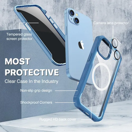 Vista 383 de CENHUFO Funda de privacidad para iPhone 11 Pro, funda de cuerpo completo con protector de pantalla de privacidad de vidrio templado 9H integrado