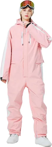 Vista 7 de Trajes de esquí de una pieza para mujeres, resistentes al viento, impermeables, monos de invierno para deportes al aire libre Negro