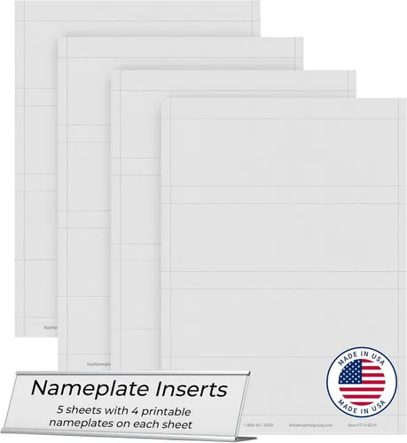 Vista 5 de Insertos de placa de identificación de papel perforado, paquete de 20 (8 x 2 pulgadas, azul)