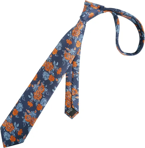 Vista 30 de Alizeal Mens 3.15inches Leaf Flower Pattern Tie with Floral Pocket Square Set