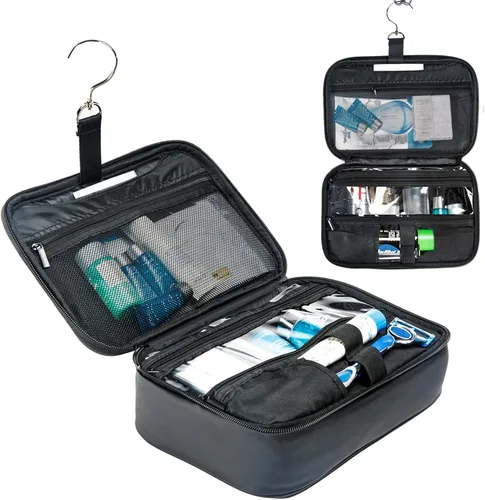 Vista 6 de Bolsa de aseo colgante para hombres y mujeres, bolsa de viaje BAGSPRITE para artículos de tocador, bolsa de afeitar resistente al agua para hombres