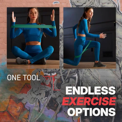 Vista 5 de SPRI Juego de 3 bandas de bucle, ligeras, medianas y pesadas para entrenamientos de la parte inferior del cuerpo, tonificación de músculos
