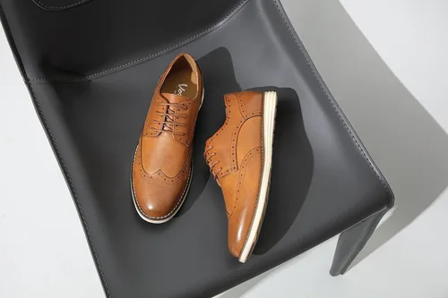 Vista 2 de Vostey Zapatos de vestir para hombre, zapatos de vestir casuales para hombre, zapatos Oxford, zapatos de negocios con punta de ala