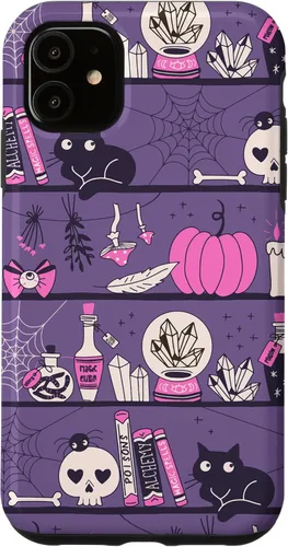 Vista 8 de iPhone 16 Vintage Witchy Magical Witch Tool box Cute Halloween Purple Case