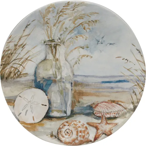 Vista 2 de Certified International Coastal Landscape - Juego de 4 platos para ensalada/postre de 9 pulgadas, diseños surtidos, multicolor, mediano, juego de 4