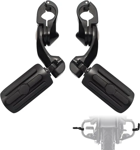 Vista 9 de FOVPLUE Estriberas de carretera de 1.25 pulgadas, clavijas ajustables en ángulo largo con soportes para Harley Touring Street Glide Electra Glide
