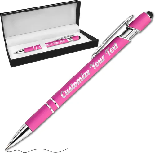 Vista 56 de Hasta 500 bolígrafos personalizados a granel con lápiz capacitivo, grabado, juego de bolígrafos con tu nombre, texto para mujeres de negocios