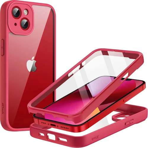 Vista 7 de JETech Funda para iPhone 13 de 6.1 pulgadas con protector de pantalla de vidrio templado integrado, protección resistente de cuerpo completo de 360