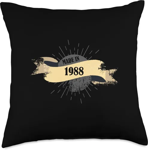 Vista 4 de Made in 1988 Birthday Vintage Retro Throw Pillow