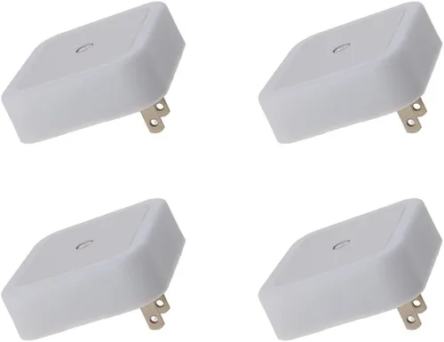 Vista 6 de Othmro 2 luces nocturnas enchufables, luz nocturna blanca enchufable, luz LED cálida de Navidad, luces de cama con sensor automático de atardecer a