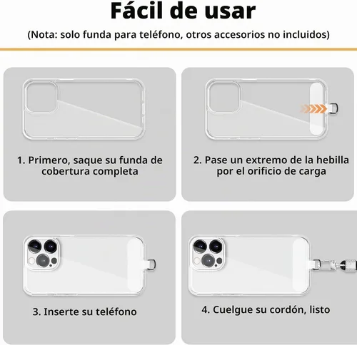 Vista 4 de TACOMEGE Pestaña de correa de teléfono para iPhone, parche de cordón para teléfono celular, pieza de repuesto de correa de teléfono para todas