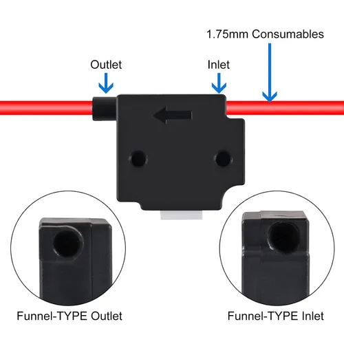 Vista 4 de Módulo de sensor de detección de rotura de filamentos, accesorios de impresora 3D con cable de 1 M para extrusora de filamento de 0.069 in, detector