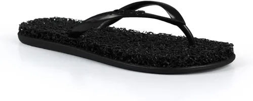 Vista 5 de CLEANUP Chanclas Flat Essence Black Exfoliante, masajista y relajante Sandalias de tanga cómodas y ligeras Fibras 100% veganas reciclables